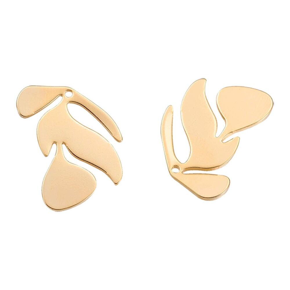 5686 30pcs 18K Gold Plated Brass Leaf Charms Pendants for DIY Necklace